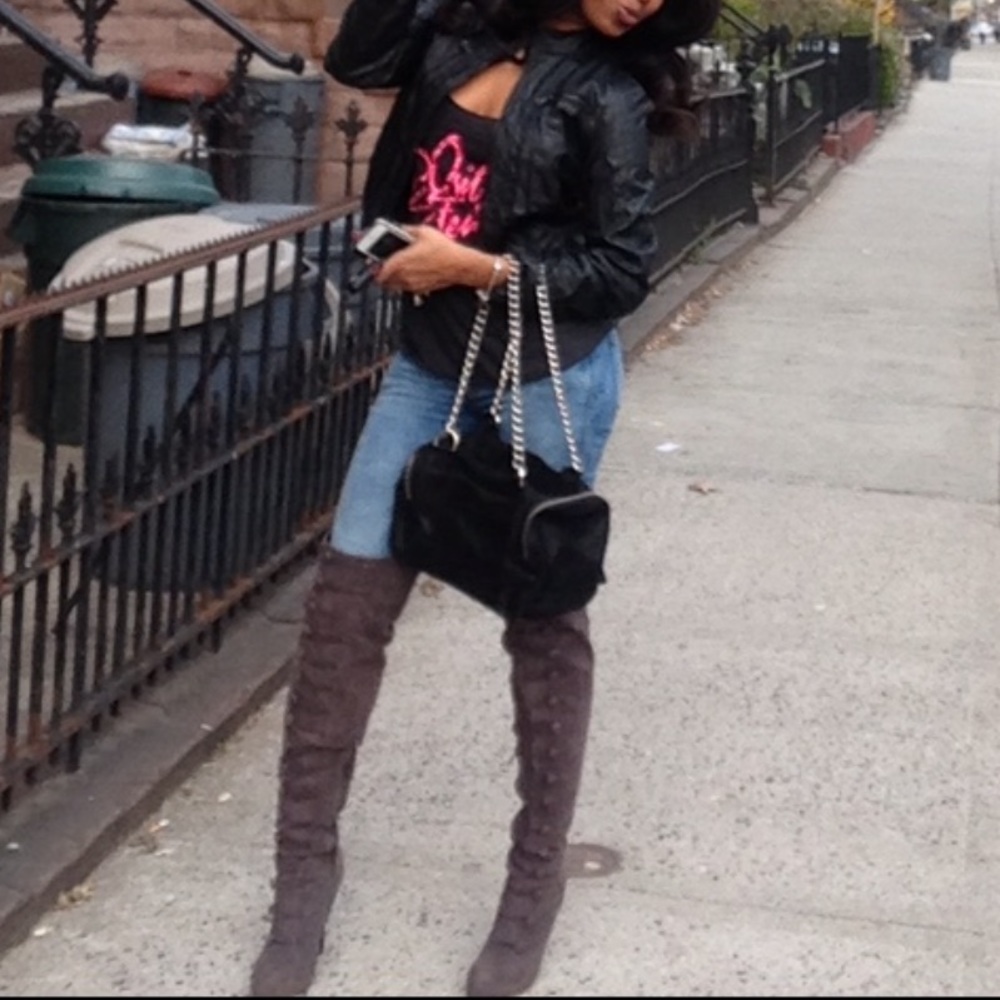 Bakers Melanie Thigh High Gray Boot Gem